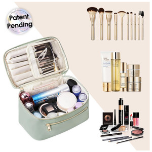 Premium PU Travel Toiletry <b>Bag</b> Large Cosmetic Organizer <b>with</b> Brush <b>Compartment</b> Custom <b>Makeup</b> <b>Bag</b> - Product Image 5