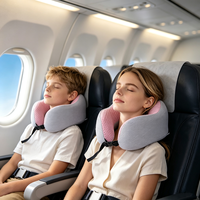 Oreiller de voyage ergonomique personnalisé pour le soutien cervical, en mousse à mémoire de forme, en forme de U, pour soulager la douleur, lavable