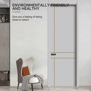 Puerta Insonorizada de Madera Maciza con Pintura a Base de Agua de Estilo Posmoderno para Dormitorios, Comedores, Villas, Apartamentos, Bodegas y Hoteles - Product Image 3