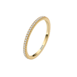 Vendita calda all'ingrosso 925 anello in argento Sterling zircone semplice argento placcato oro anello Fine <span class=keywords><strong>per</strong></span> <span class=keywords><strong>la</strong></span> <span class=keywords><strong>festa</strong></span> <span class=keywords><strong>della</strong></span> <span class=keywords><strong>mamma</strong></span> - Product Image 5