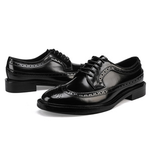 Zapatos Oxford de Hombre de Cuero Genuino con Punta Puntiaguda y Cordones, Suela de Goma Antideslizante, para Todas las Temporadas, Envío Directo - Product Image 1