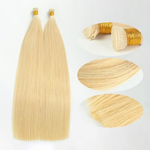 Extensiones de Cabello Humano Virgen con Trama Doble Cosida a Mano, Ombre Rubio con Reflejos, Cabello de Cabeza Completa, Puntas Gruesas, Larga Duración - Product Image 1