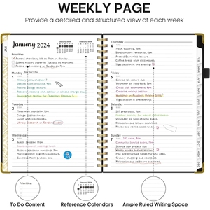 Promotional A5 Minimalist Leather Spiral Lined <b>Notebook</b> Thick Loose-Leaf Journal Custom Logo Blue/Black for Students Note-Taking - Product Image 4