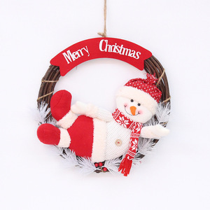 Porte vitrine fenêtre pendentif <span class=keywords><strong>couronne</strong></span> <span class=keywords><strong>de</strong></span> noël 35cm Anneau Rotin Artificiel Père Noël bonhomme <span class=keywords><strong>de</strong></span> neige poupée Couronnes <span class=keywords><strong>de</strong></span> Noël - Product Image 5