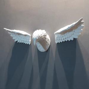 Venda quente Retro Artesanato Anjo Asa Parede Pendurado Decoração Fábrica Direto Águia Cabeça Asas Feng Shui Fundição para Decorações de Parede - Product Image 4