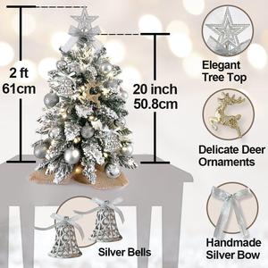 Arbre de Noël argenté pour la décoration de la maison et du bureau-Saison des fêtes - Product Image 3