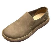 Chaussures Birken pour hommes, chaussures en cuir polyvalentes de style rétro pour le printemps, chaussures à bout large pour hommes, légères, semelles souples, mocassins