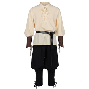 Halloween Pirates of the <strong>Caribbean</strong> Echo Renaissance Medieval Blouses <strong>Shirts</strong> for Adults Pirate Costume Stage Performance Costume - Product Image 3