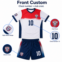 Ensemble de maillots de football personnalisés pour enfants, blanc et noir, blocs de couleur diagonaux, respirant, extensible dans quatre directions, séchage rapide, uniforme de football