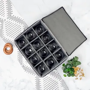 12 verres à pied-Protège les flûtes Hard Shell China Storage Champagne Flute Storage Box