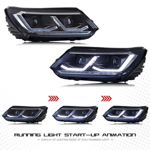 Phare LED TT-ABC Factory pour Volkswagen <span class=keywords><strong>Tiguan</strong></span> 2012-2017, séquence d'animation de démarrage, accessoire de signalisation, ensemble de phares - Product Image 2