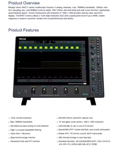 Osciloscopio Micsig Serie <span class=keywords><strong>MHO</strong></span>, velocidad de muestreo de 3GSa/s Profundidad de memoria de 500 Mpts 4Ch, de 350/250/360 MHz, de la serie <span class=keywords><strong>MHO</strong></span>, de la serie - Product Image 4