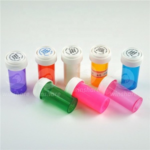 120Dram Customize Click Thumb Tab Reversible Caps Plastic Medicine Pill Prescription Bottles Vials Containers