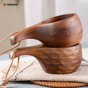 Taza Navideña de Madera Hecha a Mano, Taza Finlandesa Kuksa, Taza de Madera para Leche, Té y Café, con Tazas Personalizadas, Regalo Artesanal de Madera de Acacia - Product Image 4