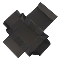 Boîte cadeau pliante magnétique en carton noir mat de luxe avec logo personnalisé pour l'emballage de vêtements et de bijoux