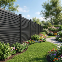 Panneau de clôture à lamelles en alliage d'aluminium noir pour jardin extérieur