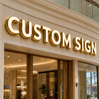 Enseigne extérieure 3D à lettres lumineuses LED, enseigne commerciale personnalisée avec panneau lumineux pour restaurant et bâtiment