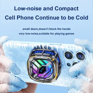Tuyệt vời ROC điện thoại Quạt làm mát chơi game điện thoại di động tản nhiệt với LED Điện thoại mát tiktok phát trực tiếp, ngoài trời vlog - Product Image 2