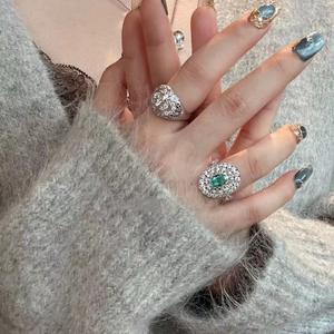 Bague de mode en argent pur S925, forme ovale antique, bleu Palaiba de Vegas, bleu mer, avec incrustation certifiée - Product Image 5