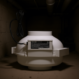 Ventilador de mitigación de radón Vevor de 380 CFM, ventilador de ventilación en línea de 6 a 4.5 pulgadas, resistente al agua, para ventilación de sótanos - Product Image 2