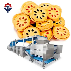 Línea de producción completa automática Máquina para hacer galletas para sándwich, crema para galletas, sándwich