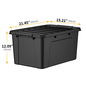 Jeko&amp;Jeko All Black Big Tool <strong>Crates</strong> Case With <strong>Secure</strong> Latching Buckles for Closet, Kitchen - Product Image 2