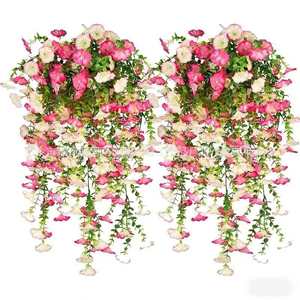 Chao Zhixin Guirlande artificielle de fleurs de glycine en plastique et soie, rose clair, rose, violet, pour décoration intérieure et jardin - Product Image 3