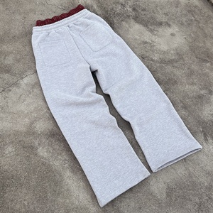 Pantalons de jogging streetwear superposés, broderie tactique, molleton à jambes larges, pantalon de survêtement surdimensionné de créateur, double taille, pantalon de survêtement ample - Product Image 2