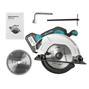 منشار دائري لاسلكي أزرق 7 بوصات مع بطارية 4000 مللي أمبير في الساعة، 6500 دورة في الدقيقة، مدمج ومناسب لقطع الخشب، هدية رائعة للعام الجديد - Product Image 1