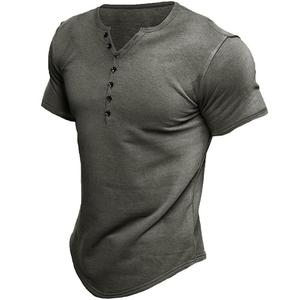 Neues Sommer-T-Shirt mit Kragen für Herren, einfarbig, kurzärmelig, mit Knöpfen, lässiges T-Shirt, modisches T-Shirt-Oberteil - Product Image 3