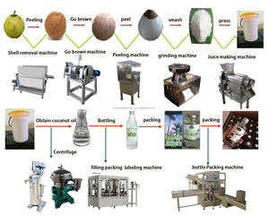 เครื่องผลิตกะทิสายการผลิตกะทิเครื่องผลิตกะทิจาก hulling ไปยังกระป๋องน้ำผลไม้ - Product Image 2