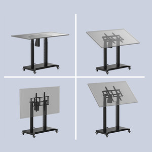 Support de moniteur mobile, chariot TV réglable en hauteur, rotation électrique à 90 degrés, support TV avec roulettes pour téléviseurs de 52 à 84 pouces - Product Image 6