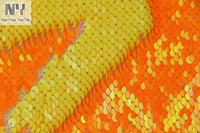 Nanyeee-tissu à paillettes, deux couleurs, Orange néon, pour veste, vente au mètre