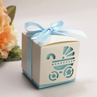 Boîte en papier pliable à Double pont avec Logo personnalisé, emballage de cadeaux de Dessert, boîte de papier de naissance de bébé, vente en gros de chine
