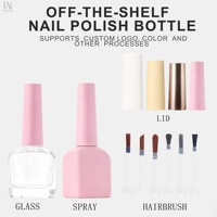 Échantillons Gratuits, Flacons en Verre Rose Brillant pour Huile à Cuticules OEM/ODM 12ml, Contenants Vides pour Huile à Ongles UV avec Couvercles et Pinceaux
