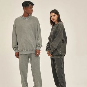 Yingling Valentine Stone Wash Sweat à capuche 100% coton Acid Wash Sweat à capuche personnalisé surdimensionné col rond - Product Image 3