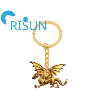 Porte-clés en métal 3D <span class=keywords><strong>Dragon</strong></span> Doré en gros, personnalisé, mignon, dessin animé, anime, fantaisie sombre, démon, <span class=keywords><strong>dragon</strong></span> volant, émail - Product Image 6