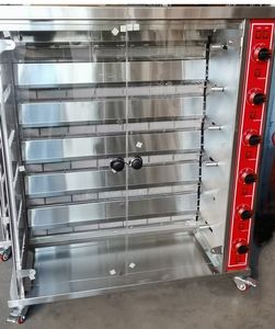 Rôtissoire à poulet en acier inoxydable à gaz, <span class=keywords><strong>6</strong></span> broches, rotation automatique, contrôle de la température avec lumière/ventilateur, grande capacité pour rôti de bœuf, agneau - Product Image 3