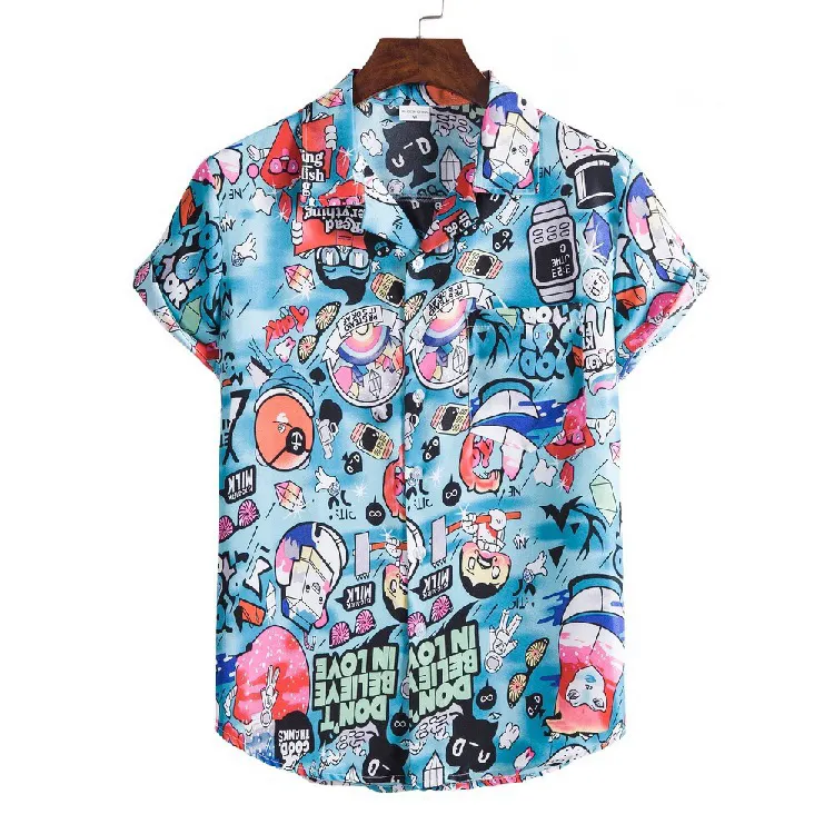 New Design Wholesale Fashion Printed Mens Summer Short Sleeve Aloha Beach Hawaiian Shirts For Men