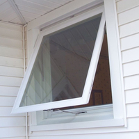 Fenêtre à auvent en aluminium sur mesure de haute qualité avec grilles décoratives, fenêtre à auvent de style européen moderne