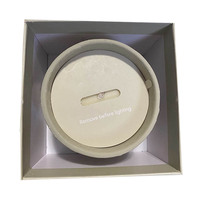 Bougie cylindrique en céramique bleu clair, personnalisée, moderne, en cire de soja, aromathérapie, faite à la main, grande taille, 40-60H, vente en gros