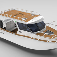 Bateaux de pêche en aluminium Sea-king 7,7 m (26 pieds) avec cabine ouverte, bateau de loisirs et de baignade en haute mer, cabine avant, bateau en aluminium pour longs trajets