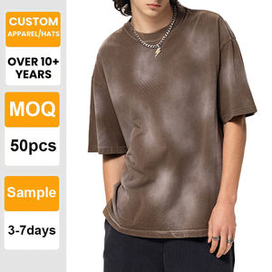 Camiseta Tie Dye con Logotipo Personalizado, 230 g/m², Lisa, de Algodón Grueso, Hombros Caídos, para Impresión al por Mayor, Unisex, Bordada - Product Image 1