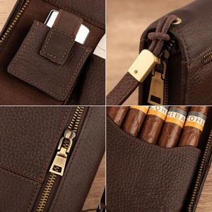 Porte-cartes de voyage portable en cuir PU, design classique, sac de rangement à fermeture éclair pour tabac - Product Image 4