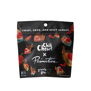 Impresión personalizada de plástico laminado sello cremallera Mylar <span class=keywords><strong>chamoy</strong></span> gomitas enchiladas caramelo stamd up bolsa con ventana transparente y agujero - Product Image 1