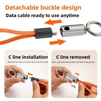 Cordon porte-clés avec câble de charge rapide USB-C PD 240W en alliage de zinc pour iPhone 17 et Huawei