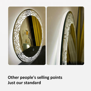 Взрывозащищенное зеркало для ванной комнаты отеля, инфракрасный датчик, анти-туман, круглое умное зеркало для ванной комнаты, зеркало для ванной с <span class=keywords><strong>Bluetooth</strong></span>-динамиком - Product Image 4