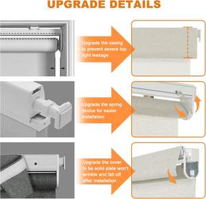 Stores enrouleurs sans perçage ni outils Persilux, en tissu de <span class=keywords><strong>lin</strong></span>, sans fil, stores sur mesure pour la maison, chambre à coucher/salon, <span class=keywords><strong>beige</strong></span>, 22 pouces de largeur x 72 pouces de hauteur - Product Image 3