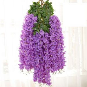 <span class=keywords><strong>ดอก</strong></span>วิสทีเรียสีม่วงทำมือจากผ้าไหม 3 กิ่ง ยาว 110 ซม. ของตกแต่งแขวนประดับบ้าน สวน สำหรับวันขอบคุณพระเจ้า - Product Image 1