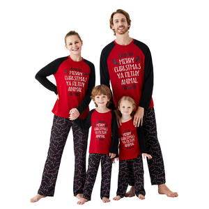 ملابس عيد الميلاد الجديدة عيد الميلاد الغزلان المطبوعة بيجامات الأسرة مطابقة عيد الميلاد منامة مجموعات مع الشعار الأمامي للربيع - Product Image 5